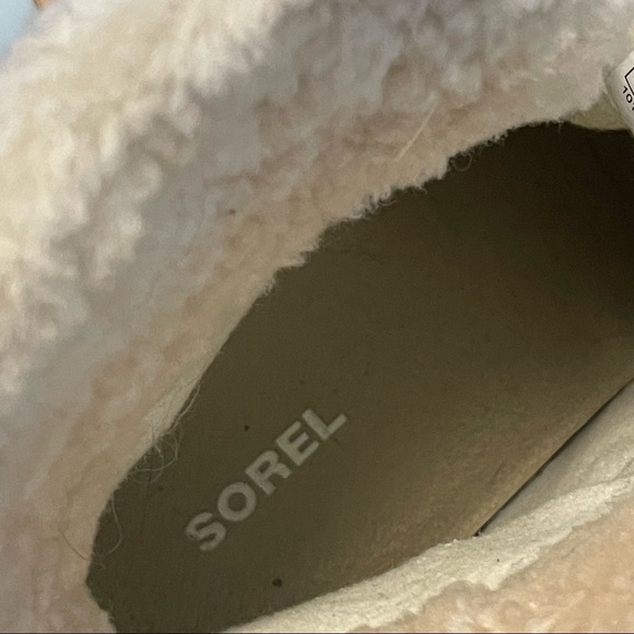 Sorel Joan of Arctic Wedge II Shearling Trim Sand Leather Boot - Picture 8 of 10